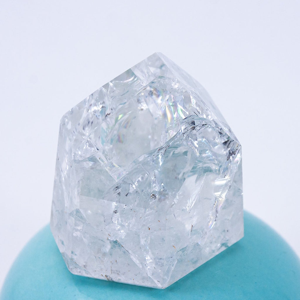 crackle quartz crystal point
