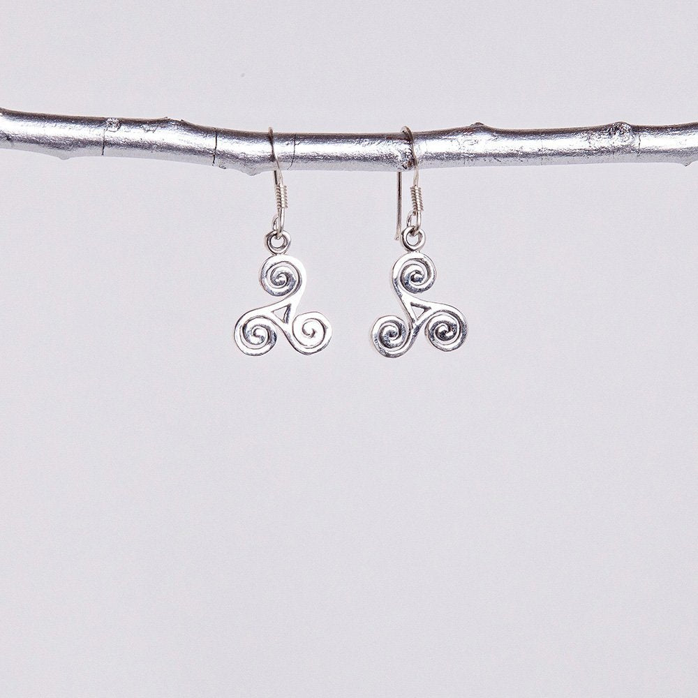 triple spiral earrings-sterling silver