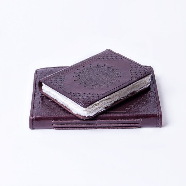 mandala leather journal