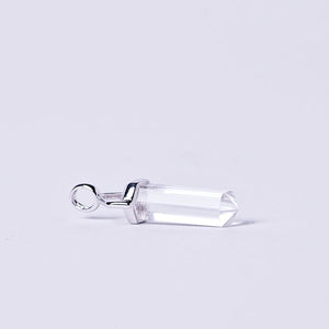 Open image in slideshow, Small clear quartz crystal pendant.
