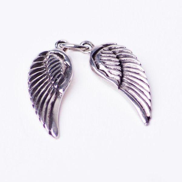 Angel wings sterling silver pendant.