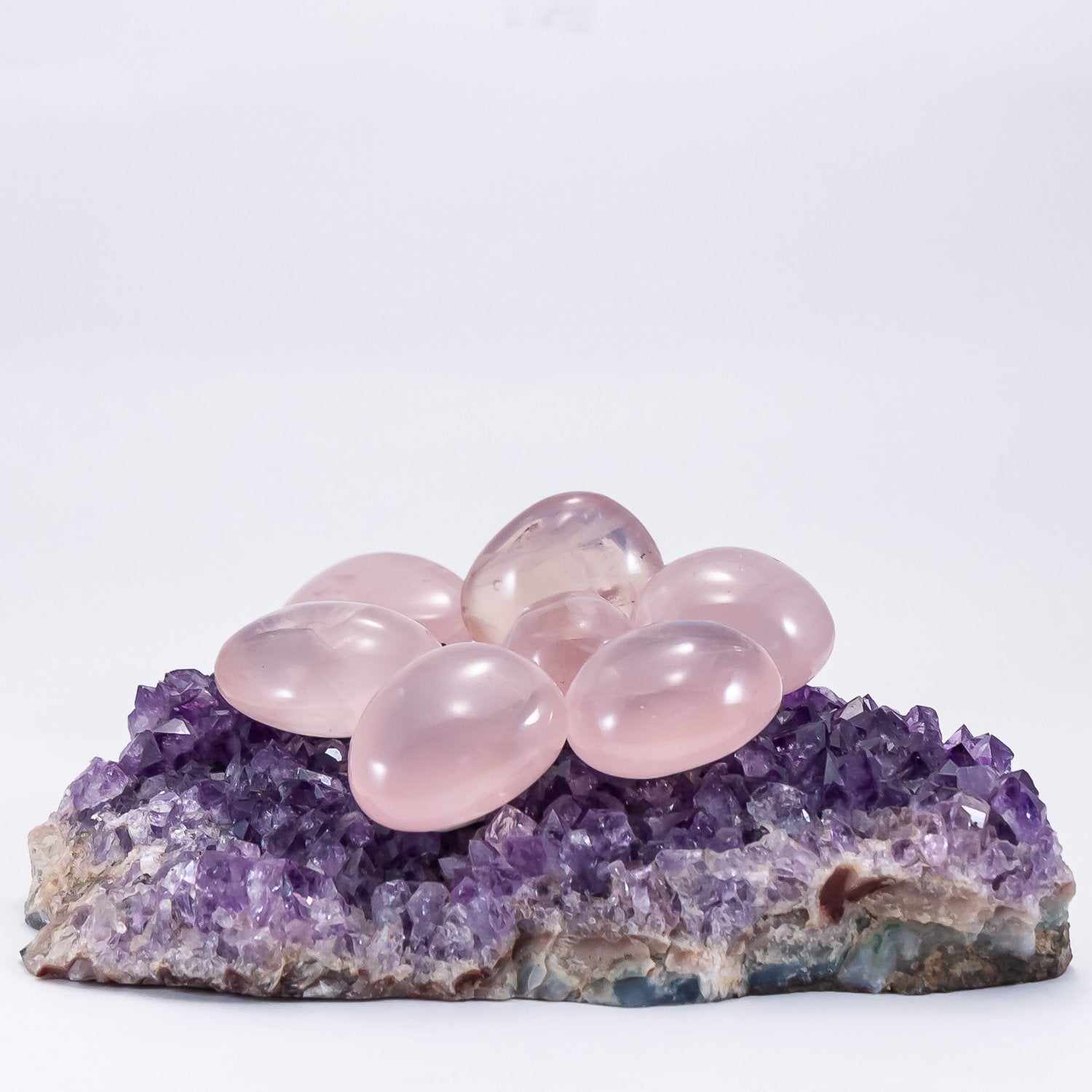rose quartz polished stones from madagascar. size small. Grade A++.